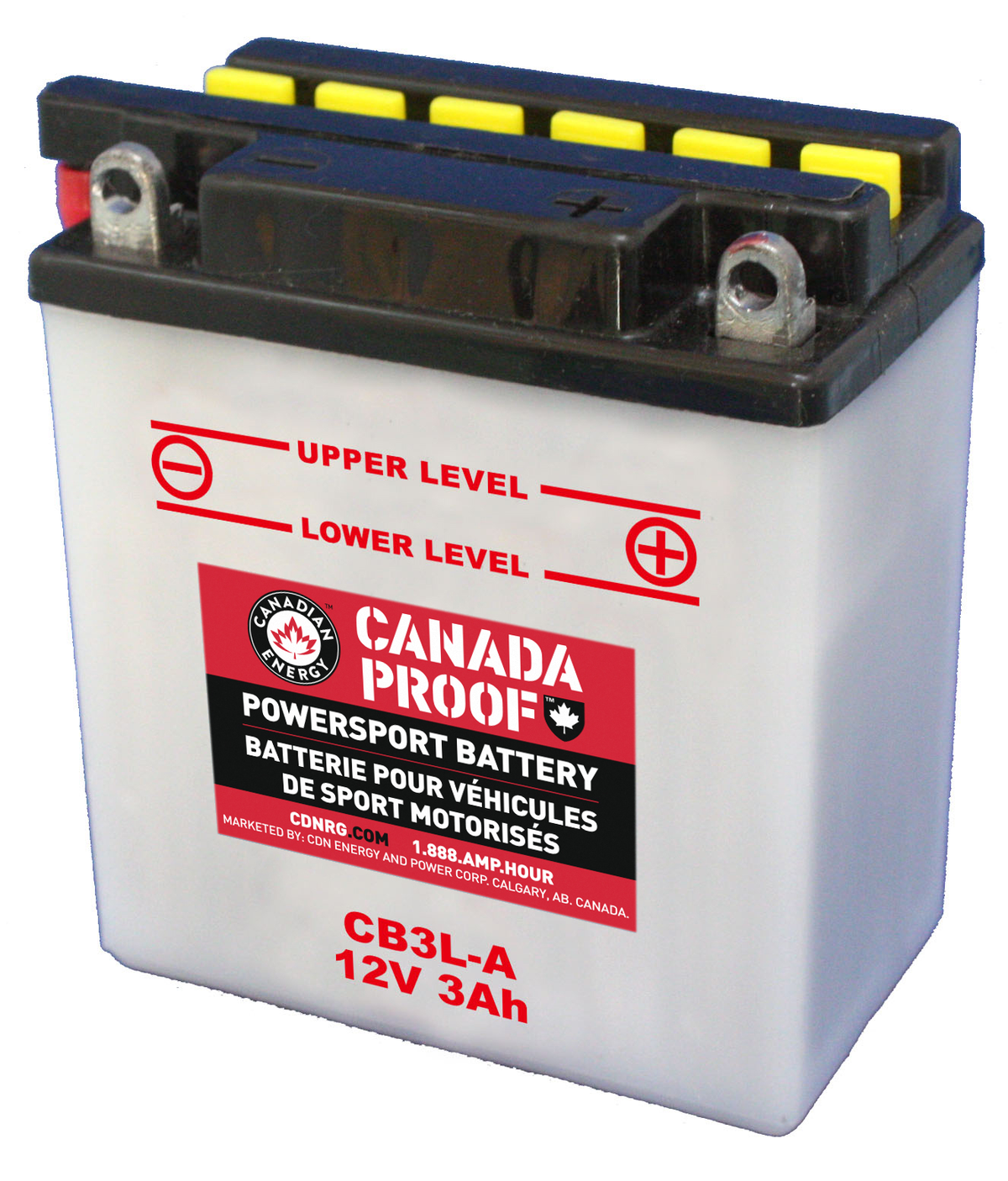 Canada Proof CB3L-A official front-facing battery photo
