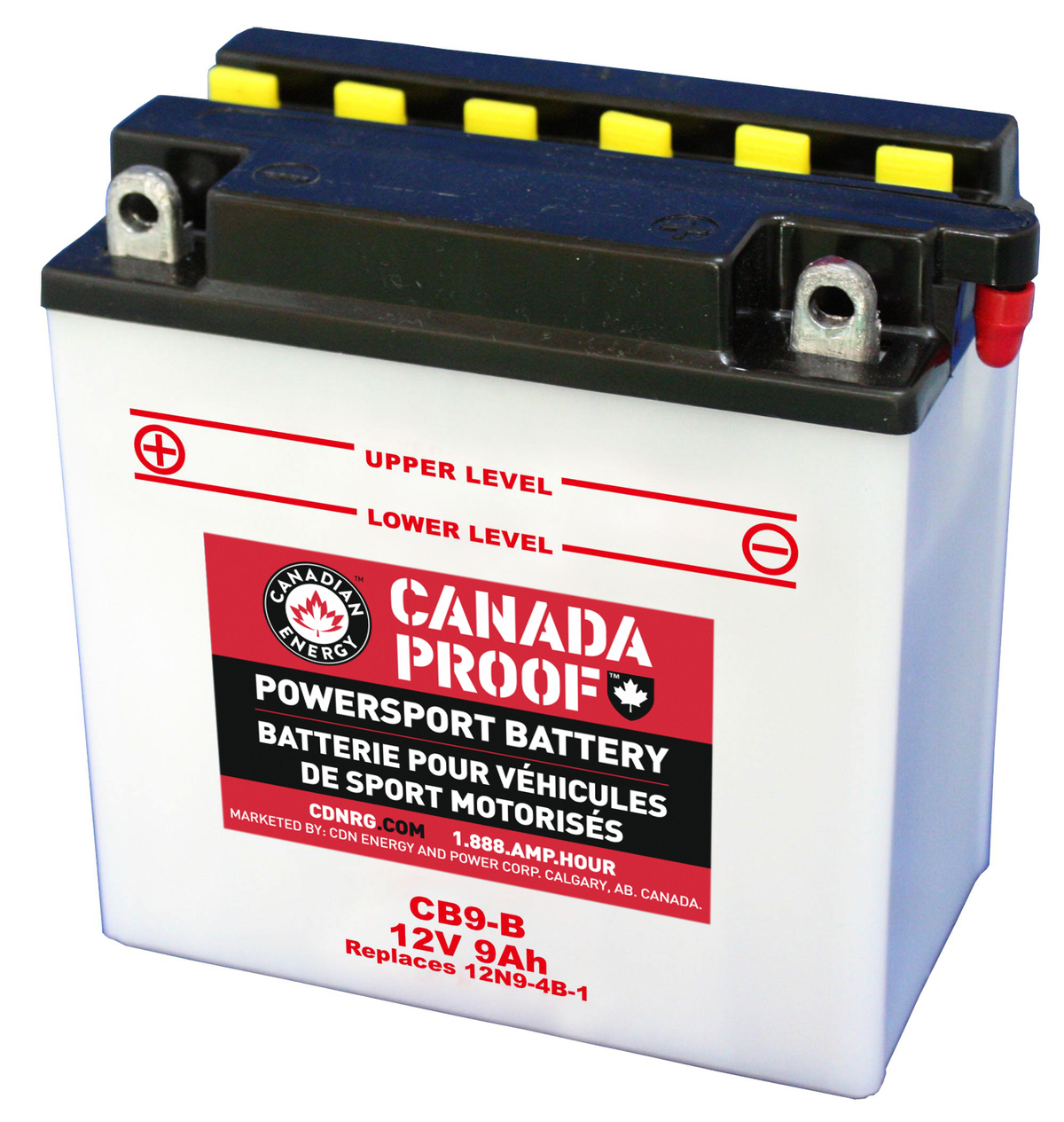 Canada Proof CB9-B official front-facing battery photo