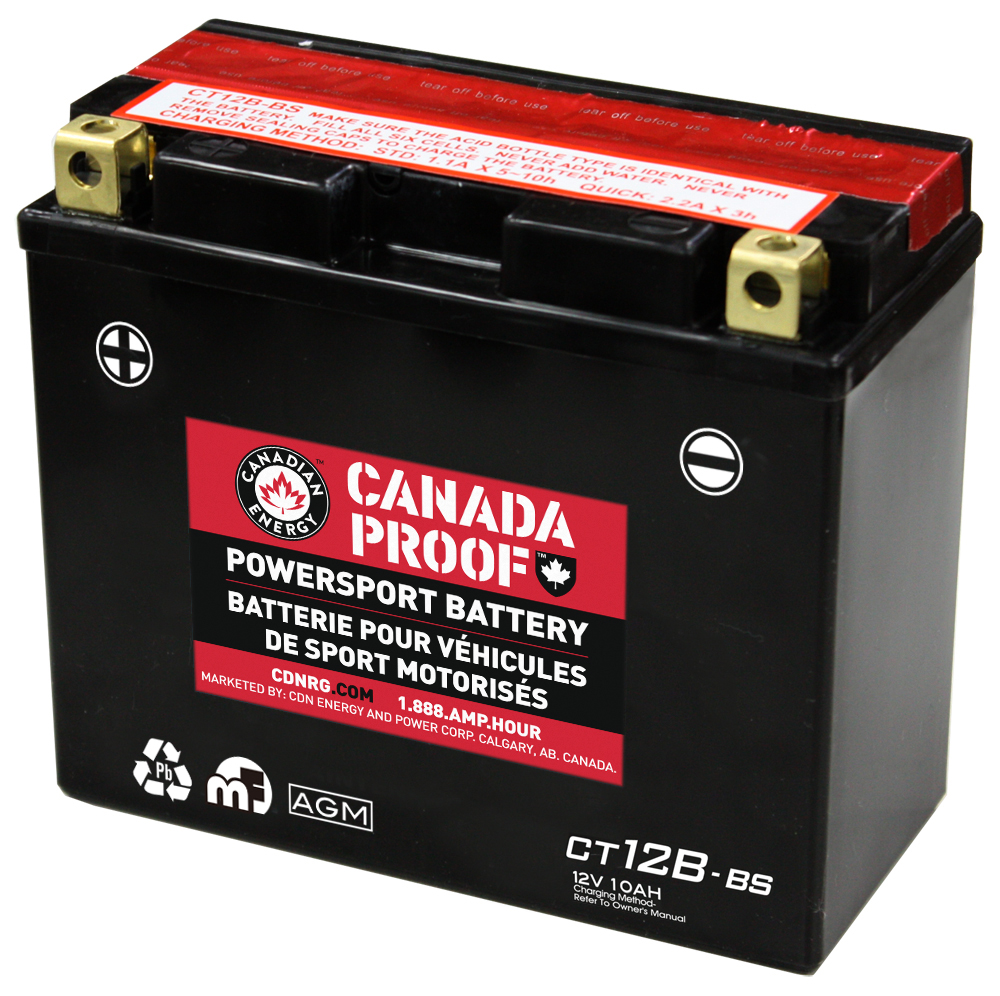 Canada Proof CT12B-BS official front-facing battery photo