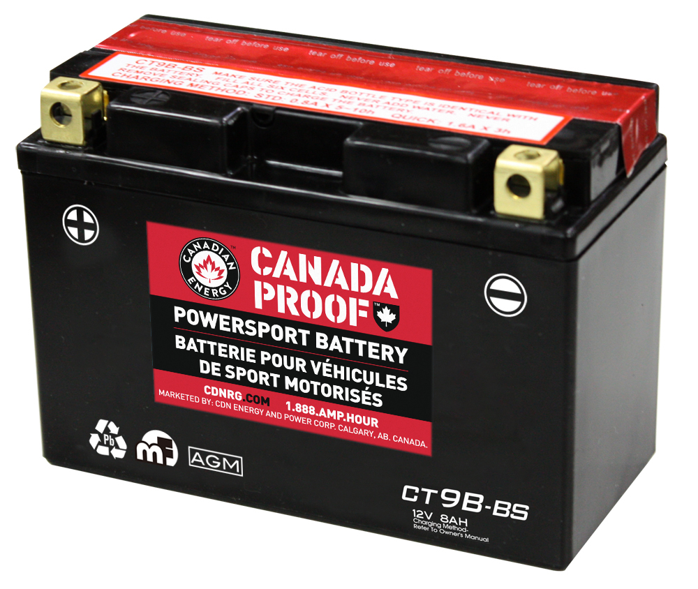 Canada Proof CT9B-BS official front-facing battery photo