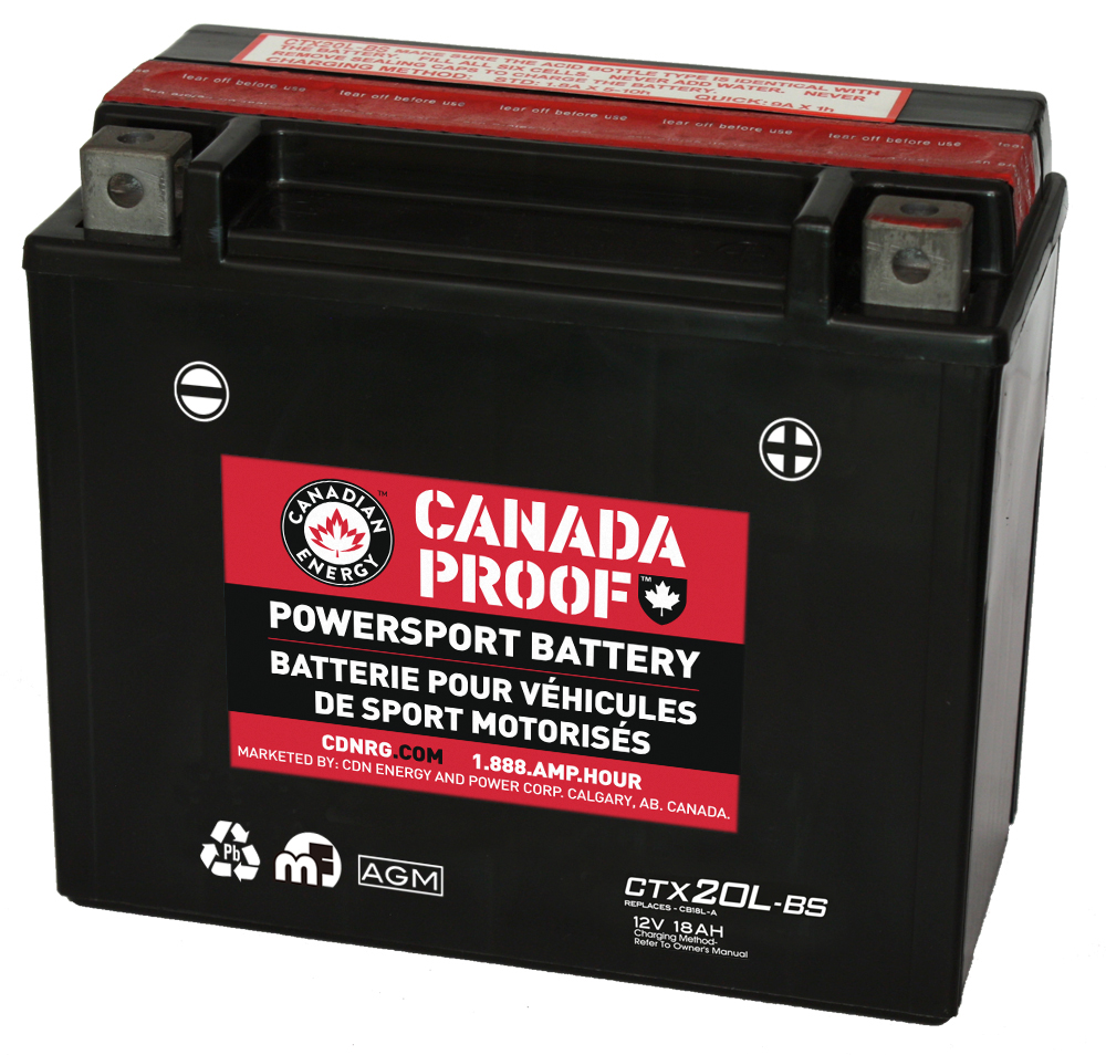 Canada Proof CTX20L-BS official front-facing battery photo
