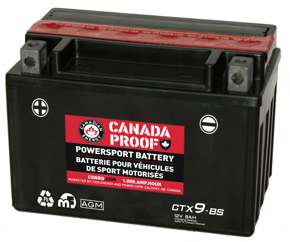Canada Proof CTX9-BS official front-facing battery photo
