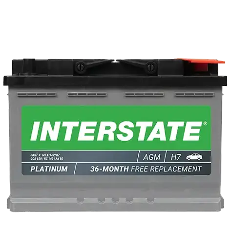 Interstate MTX-94R/H7 battery — front view